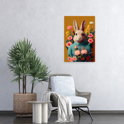 Art contemporain, fleur de lapin rétro, forêt