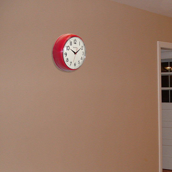 Horloge murale 9,5 po Fausley, Rouge