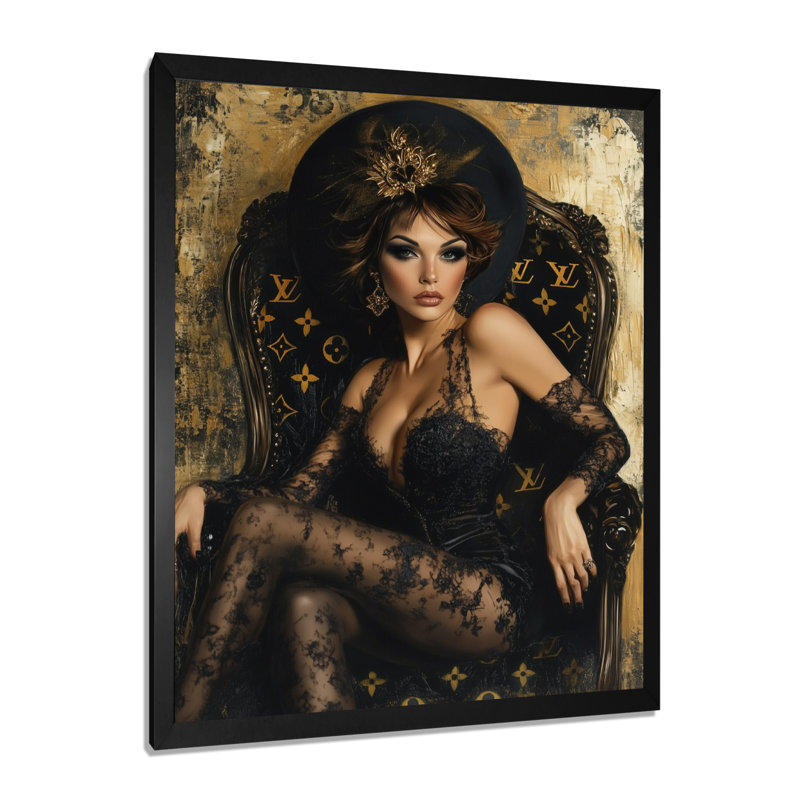 «Better With Age Classy Woman In Luxury», art mural femme cabaret, H 20 po x l 12 po, Cadre simple noir