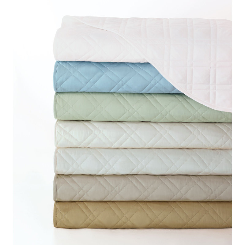 Coperta Modern & Contemporary Sateen Coverlet, Cal. King Coverlet, Ivory