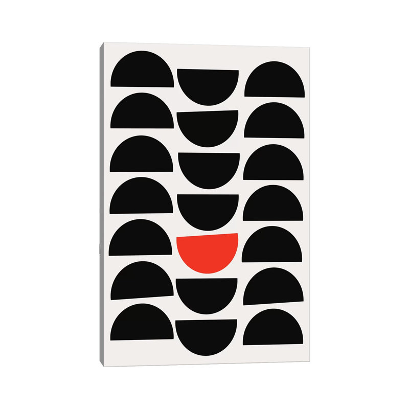 Red Circle by Kubistika - Wrapped Canvas Print, 66.04 cm H x 45.72 cm W x 1.91 cm D