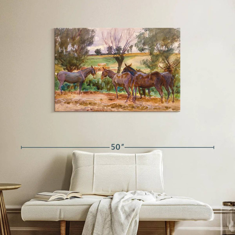 Brampt Mules 1918, 26" H x 39" W
