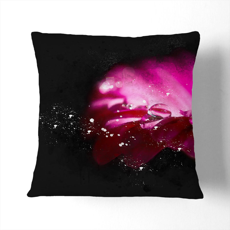 Gerbera Flower Paint Splash Cushion with Filling, 40cm H x 40cm W x 15cm D