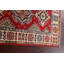 Tapis rouge en laine noué à la main de conception unique 2 pi 7 po x 4 pi 1 po New Age