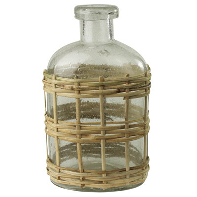 Bouteille, verre et rotin - moyen