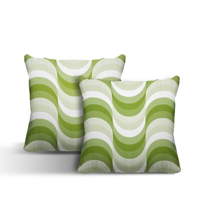 Coussin décoratif carré intérieur / extérieur Slivno, L 17 po x H 17 po, Chartreuse
