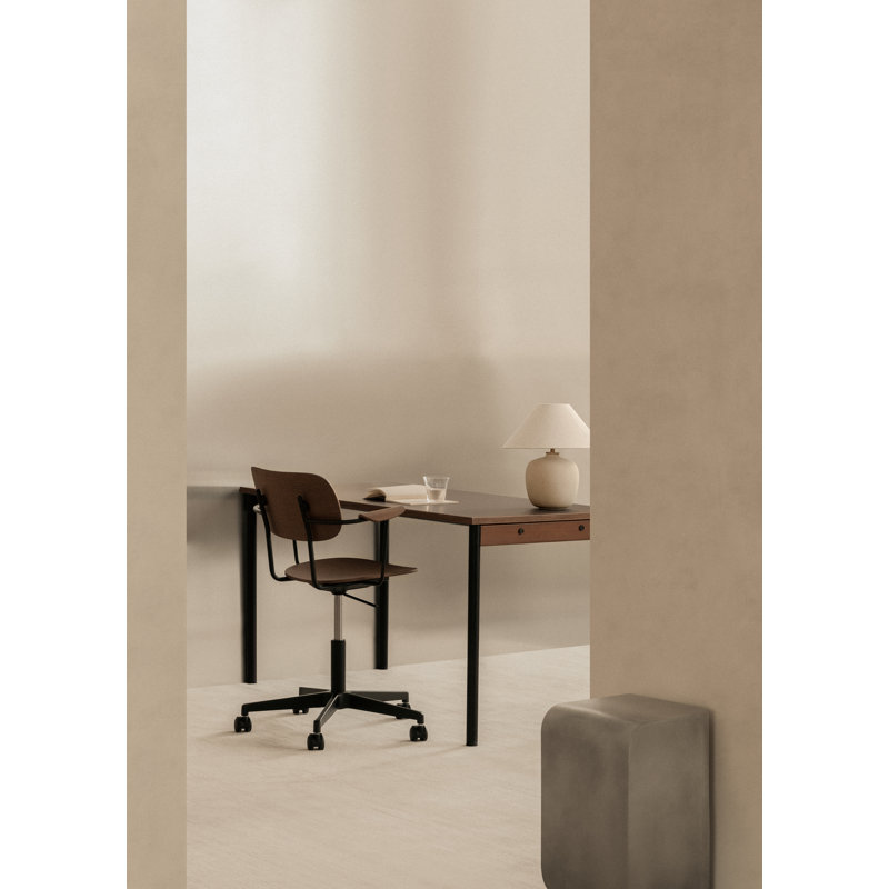 Co Swivel Task Chair, Dark Stained Oak/Black