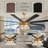 72" Modern Large Gold Ceiling Fan with Dimmable LED Light and Remote Control Quiet DC Reversiable Motor 6 Speeds DIY Shade-5390698