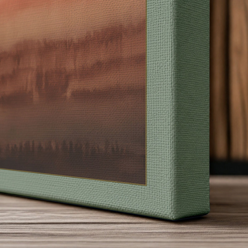 Fields at Dusk Minimalist - Wrapped Canvas, 36x24 - 91.4 x 61.0 cm, Sage Border
