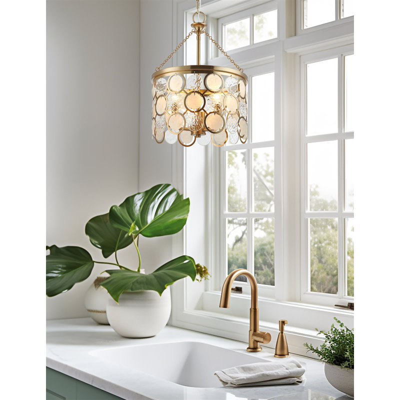 Vertina 2 - Light Cool Brass Drum Pendant