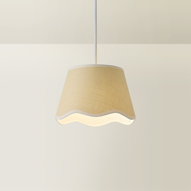 16.5 cm H Empire Fabric Lamp Shade ( Slip-On ), Natural/White