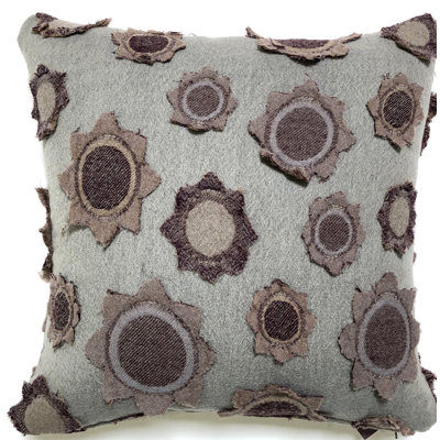  Star Applique Wool Throw Pillow