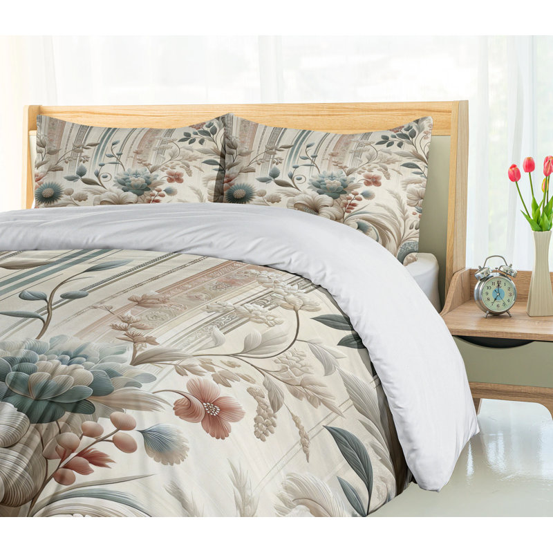 Vintage Duvet Cover, California King Duvet Cover + 2 Standard Shams