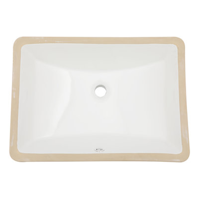 Lofeyo 21" Bathroom Vessel Undermounted Pure White Sink with Overflow, Rectangular