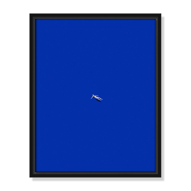 «No stress print» par Leon, Toile avec cadre, L 12,5 po x H 15,5 po, Cadre flottant noir