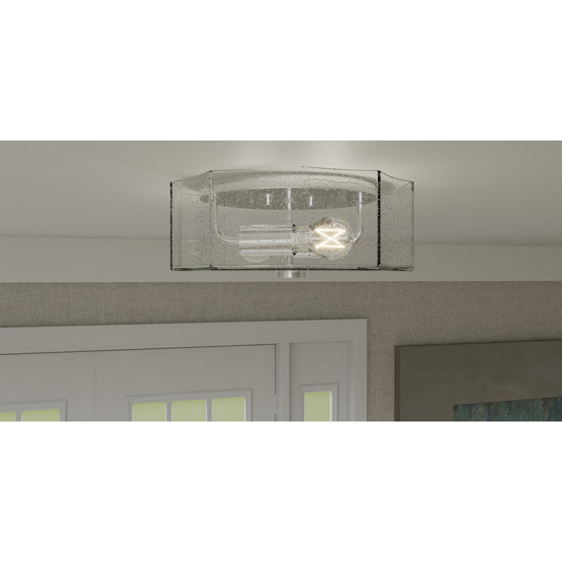 Abdelrauof Glass Flush Mount, Polished Chrome