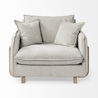  Gray and Brown Fabric Club Chair