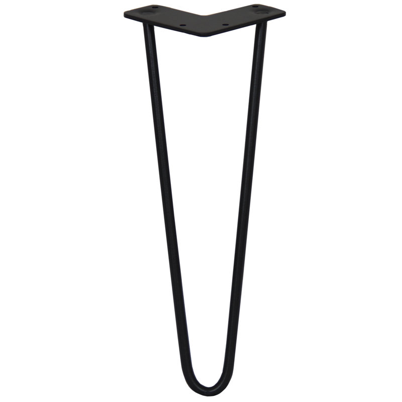 Downend Table Leg, 35.56cm H x 11cm W x 8cm D, Black