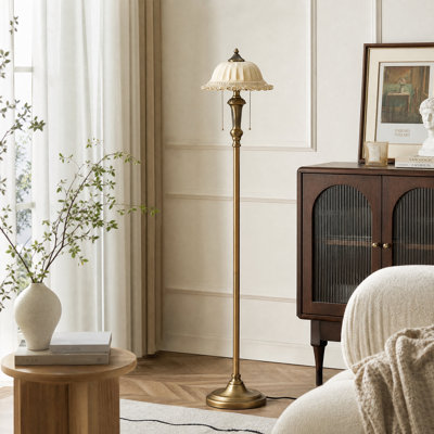 Lampe sur pied rétro en laiton brossé