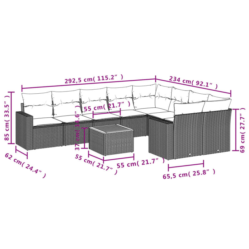 Vidaxl Garden Sofa Set Gray