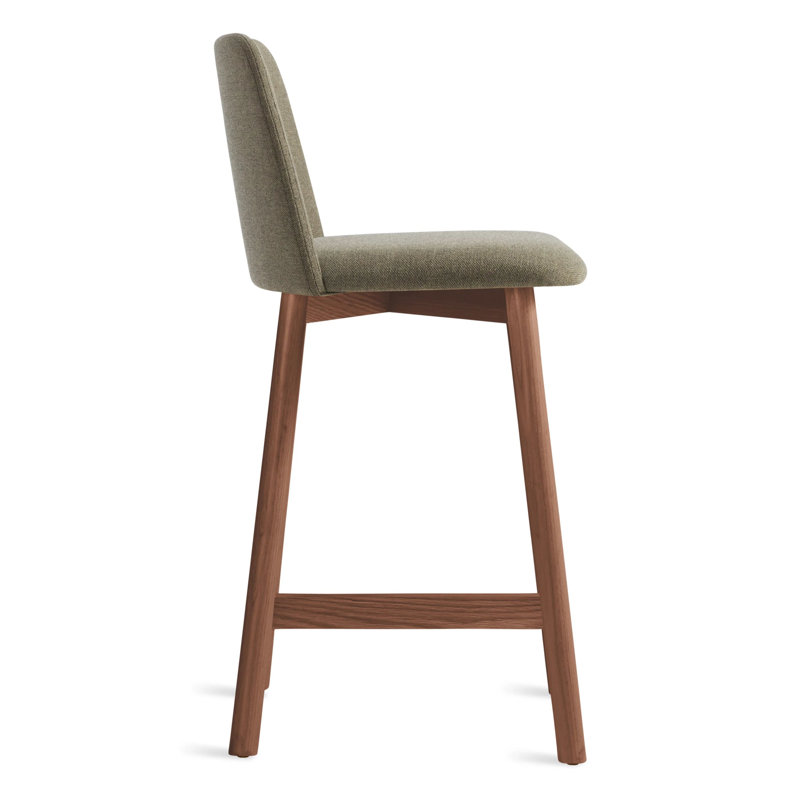 Chip Stool, White Oak, Bar Stool (31" Seat Height), Toohey Olive Plainweave