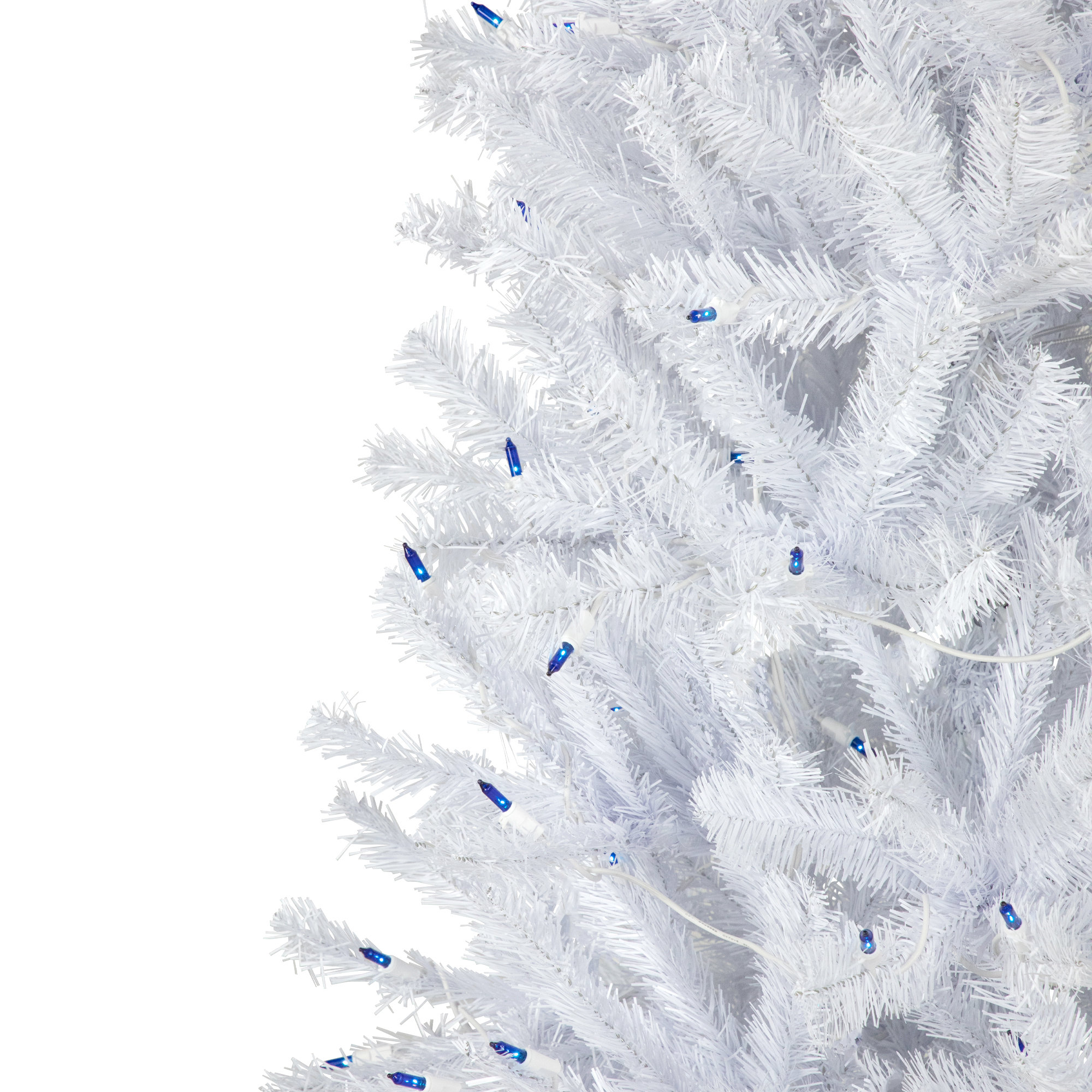 6.5' Pre-Lit Slim Geneva White Spruce Artificial Christmas Tree, Blue Light
