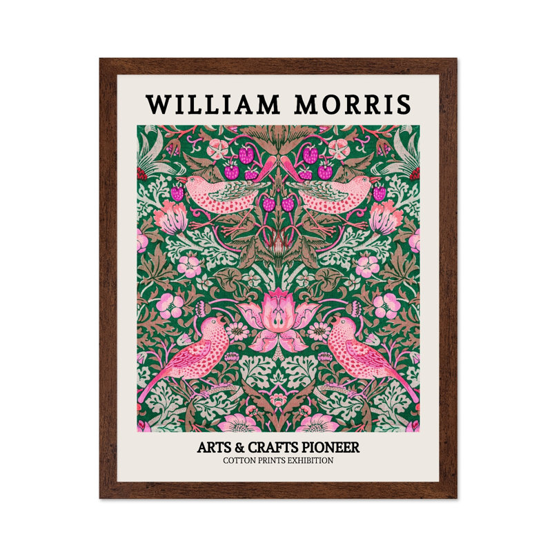 William Morris - Voleur de fraises n ° 2, H 18 po x l 24 po, Affiche, Encadrement brun
