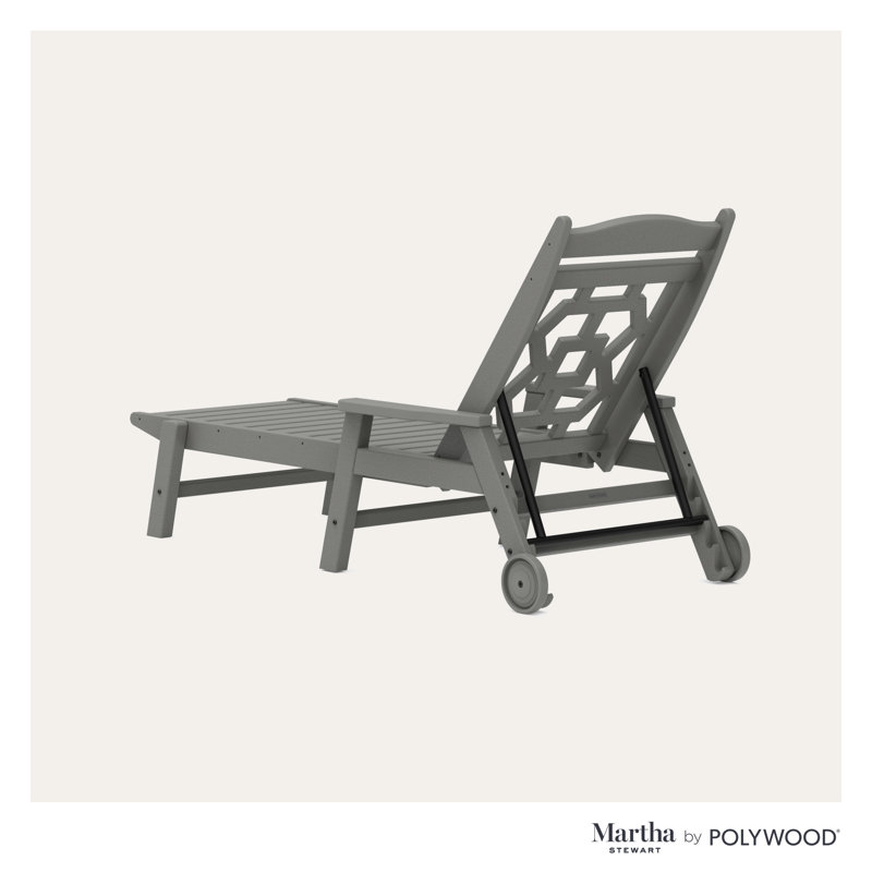 Chaise longue d'extérieur Chinoiserie, Gris