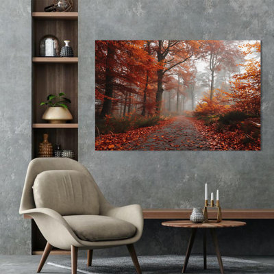 Art mural d'automne, art mural d'automne, art mural sur toile d'automne, art mural d'automne, art mural nature pour salon, peinture murale d'automne, toile prête à être accrochée, 32 po x 48 po