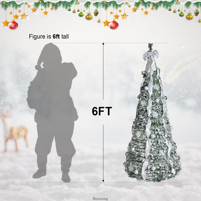 Arbre de Noël artificiel escamotable 6 pi avec 150 lumières chaudes