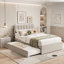 Lit plateforme tapissier grand avec lit gigogne simple Teddy-131456680-131456684