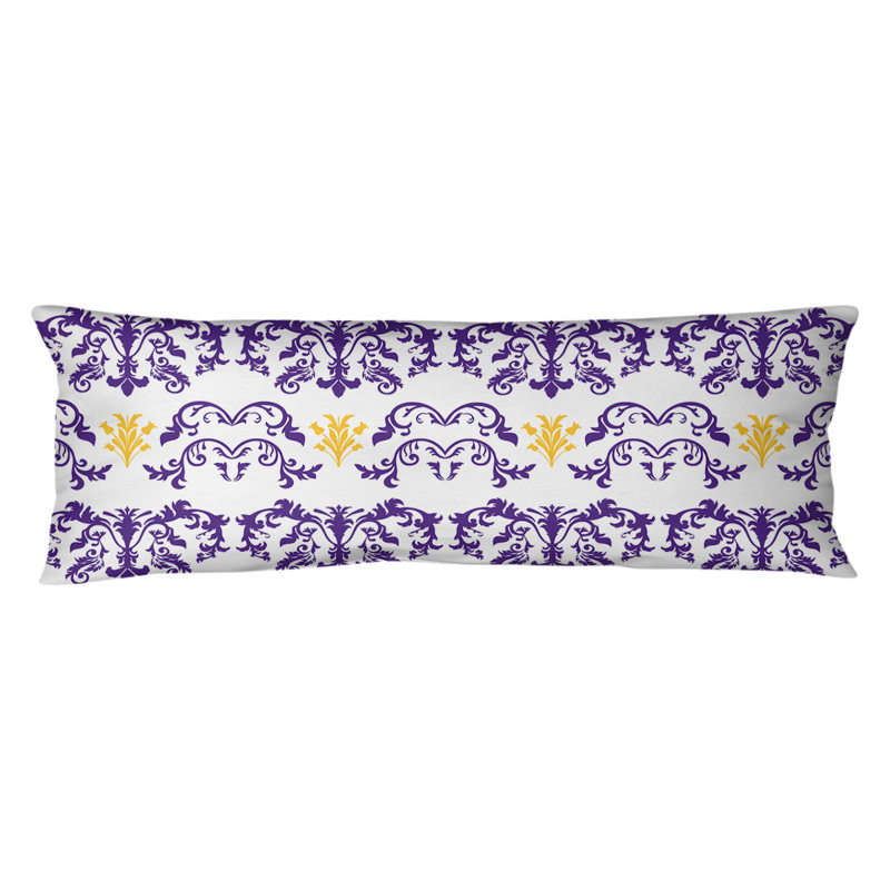 Polyester Medium Pillow, Microfiber, White/Purple/Yellow