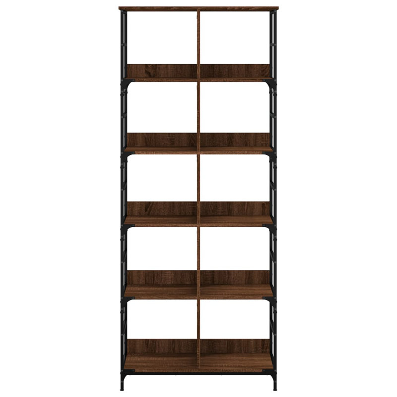 vidaXL Bookshelf Engineered Wood Tall Bookshelf Rectangular, Brown Oak