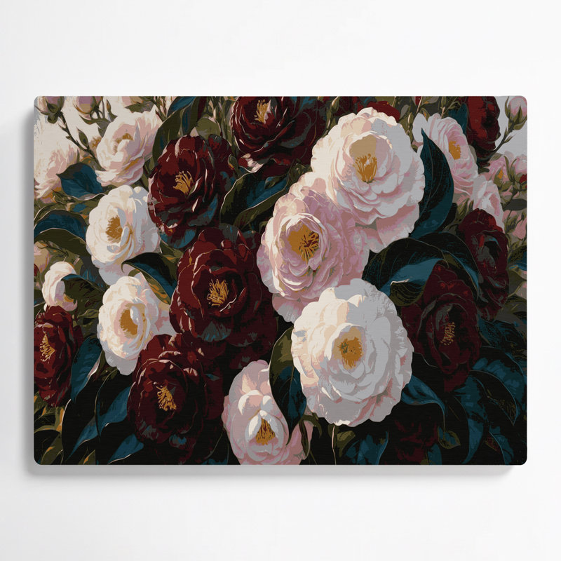 Art mural en métal Botanical Camellias, H 11 po x l 14 po