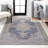 Wincer Chenille Cottage Medallion Machine-Washable Dark Gray/Yellow Rug-2133376274