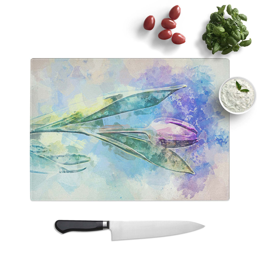 Tempered Glass Tulip Chopping Board
