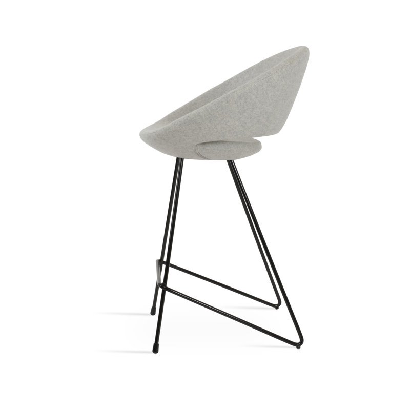 Tabouret de bar et de comptoir Crescent Cattelan, Noir, Argenté, Tabouret de comptoir (siège d'une hauteur de 24 p