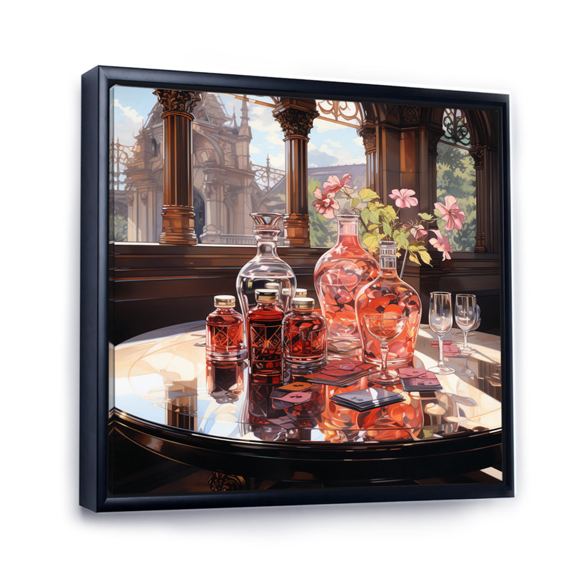 «Creative Beverage Assortement I», reproduction sur toile, H 30 po x l 30 po x P 1 po, Cadre flottant noir