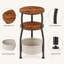 Table d'appoint ronde avec panier de rangement et tablettes à 3 niveaux