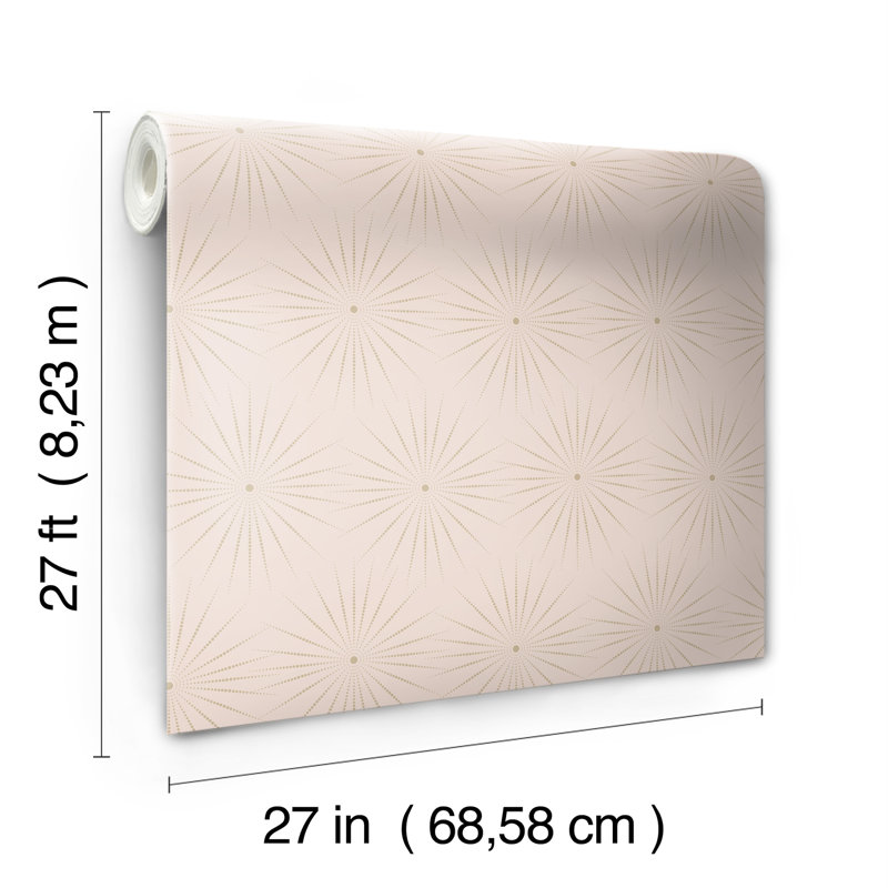 Rouleau de papier peint L 27 pi x l 27 po, Rose / lueur