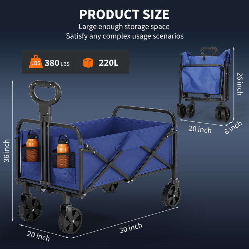 Chariot de chariot pliable Wagons, Bleu