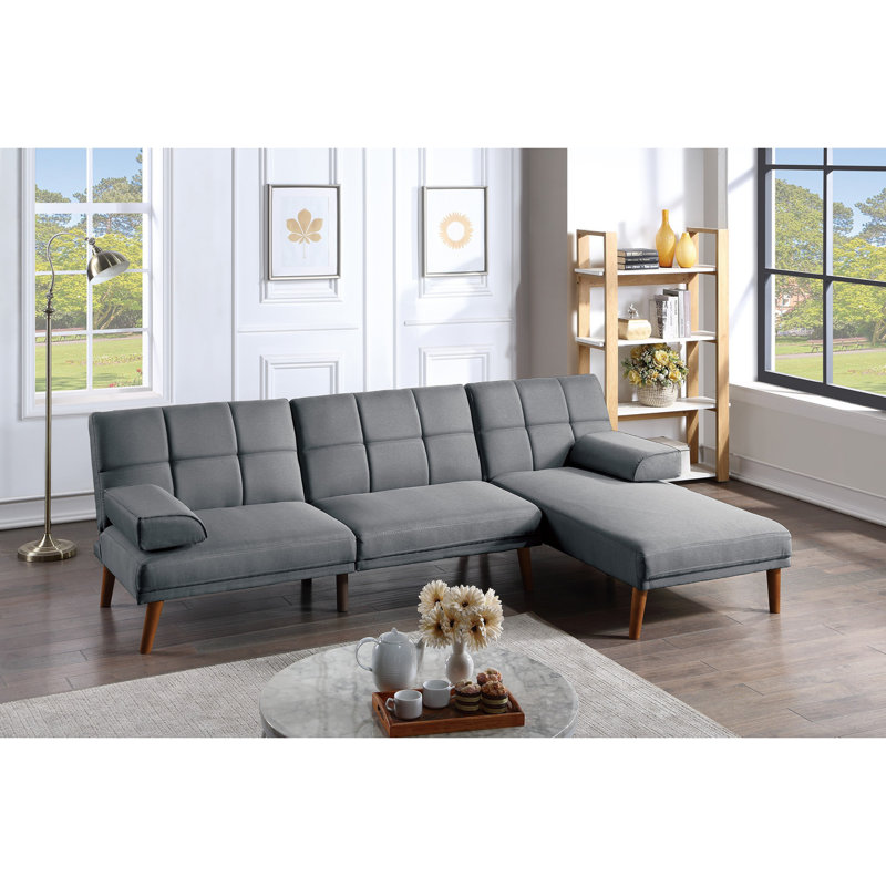 Briahnna Upholstered 33'' Sofa, Light Gray Polyester Blend