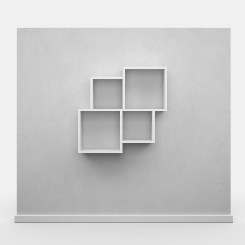 4 Piece Square Cubby Shelf, White