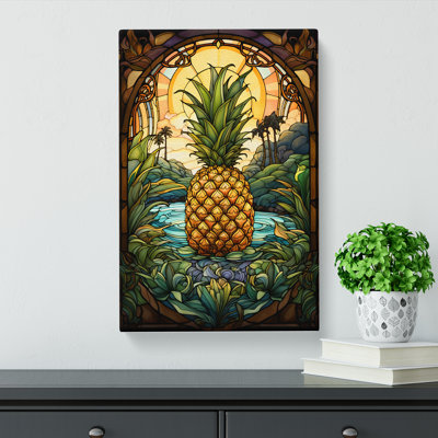 Pineapple Nouveau - Wrapped Canvas