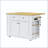 48" Kitchen Island with Drop Leaf, Internal Door Racks, and Power Outlet – White (Stools Not Included)-129895311