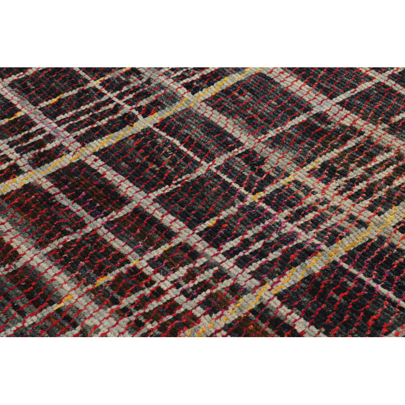 Rug & Kilim’S Contemporary Rug In Red With Stripes And Geometric Patterns
