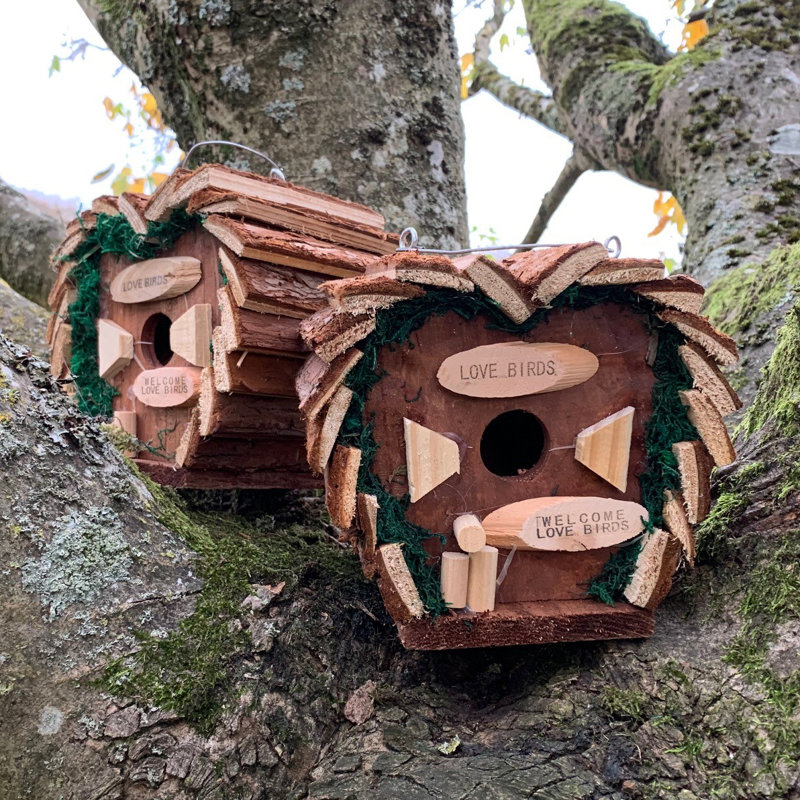 Wooden Love Hanging Bird House