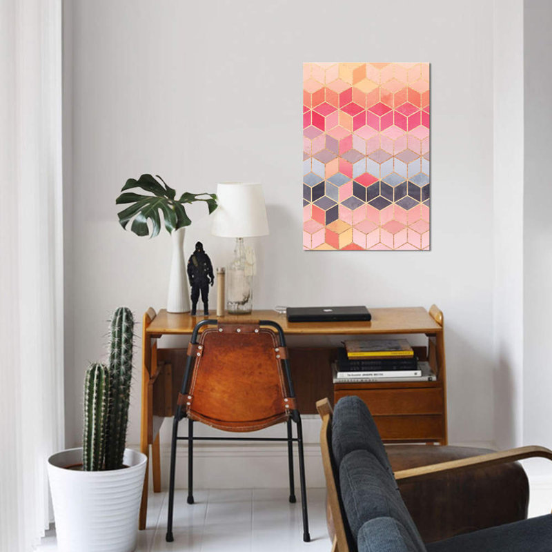 « happy cubes », reproduction d’impression sur toile, H 12 po x l 8 po x P 0,75 po, Toile tendue, Pas de tapis
