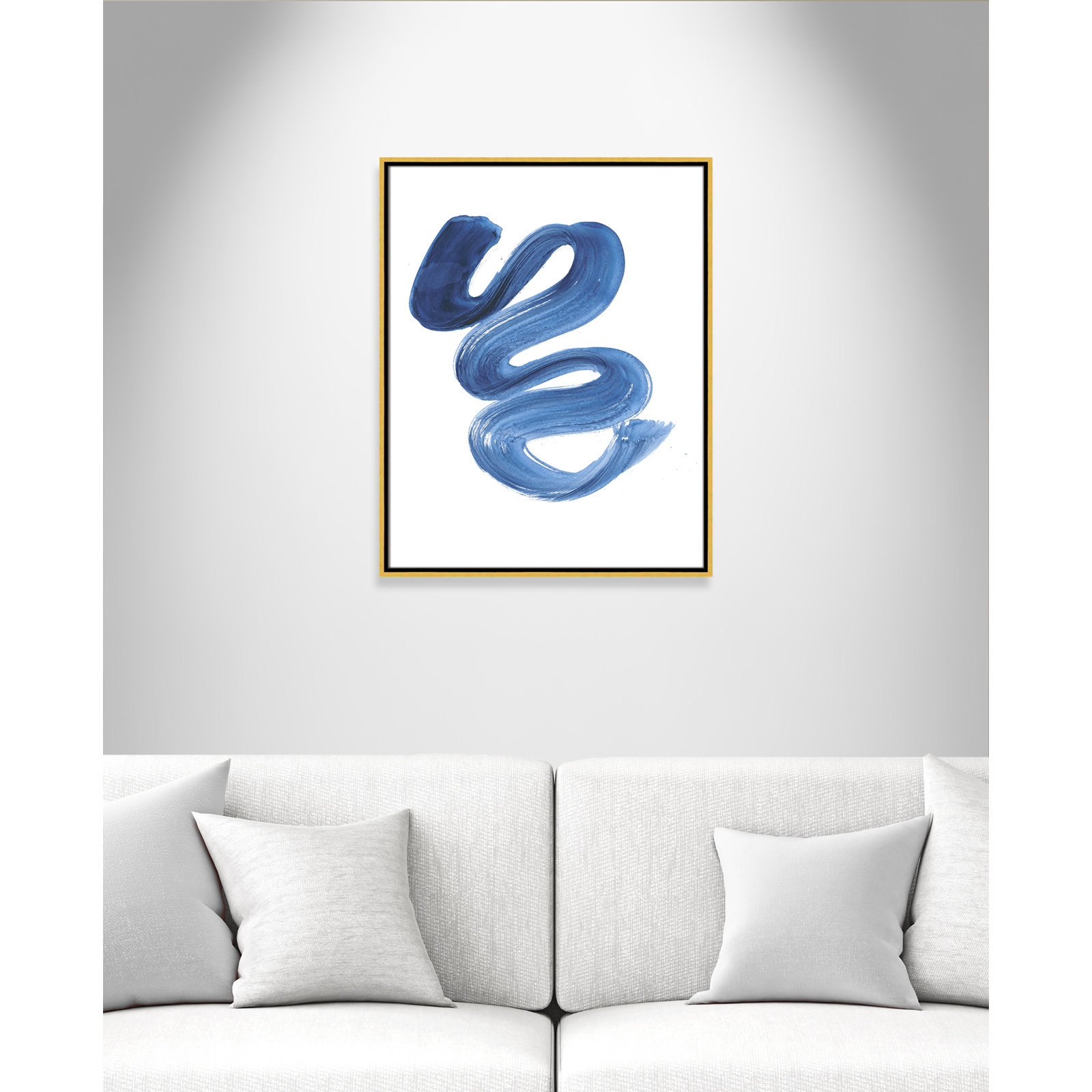 Coppola "Slinky Indigo II" Print by Filippo Ioco, 29.5" H x 23.5" W x 2" D, Gold Framed Canvas
