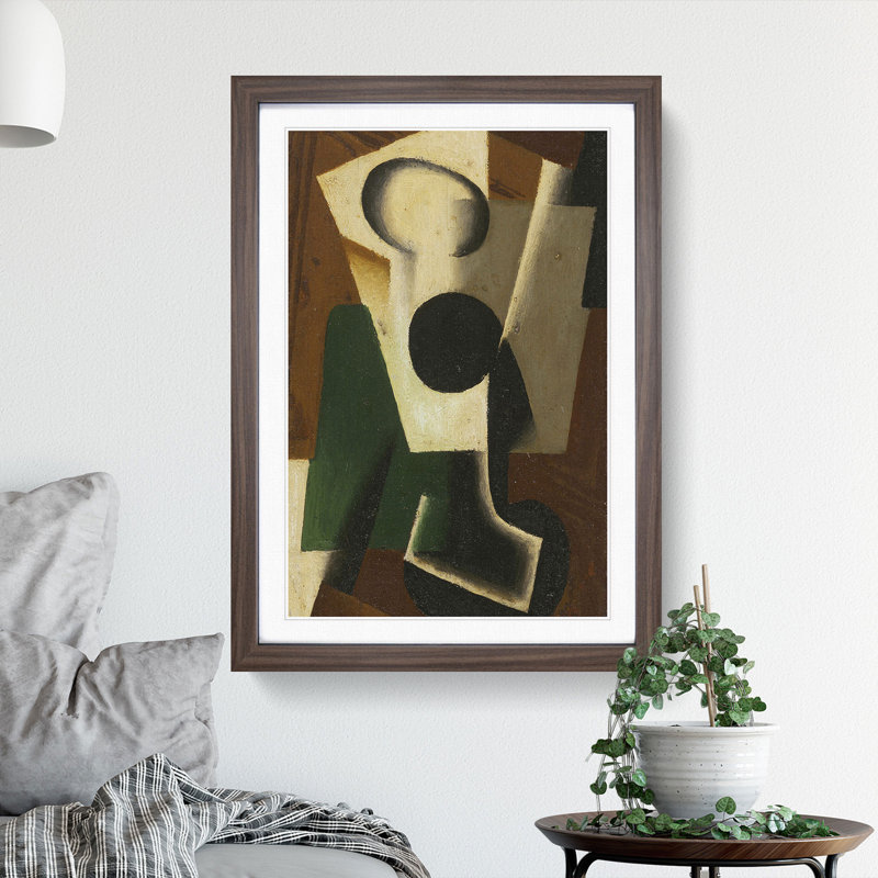 Still Life with a Glass by Juan Gris - Picture Frame Painting, Walnut, 36cm H x 27cm W x 2cm D